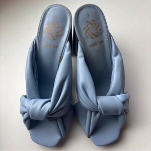 Sam & Libby Light Blue Knotted Slide Mules
